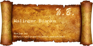 Walinger Bianka névjegykártya
